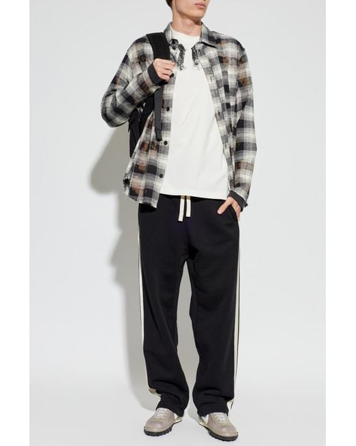 Palm Angels Gray Checked Pattern Shirt for men
