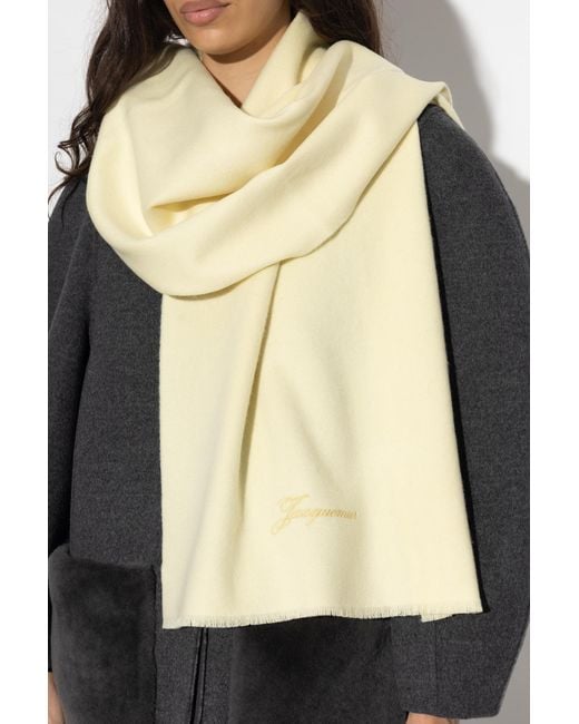 Jacquemus Natural Scarf With Logo