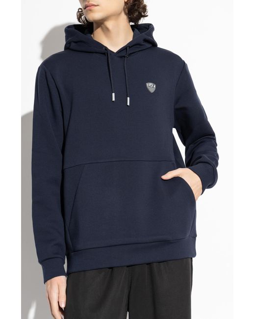 EA7 Blue Hoodie for men