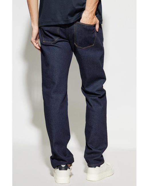 Giorgio Armani Blue Jeans With Logo for men
