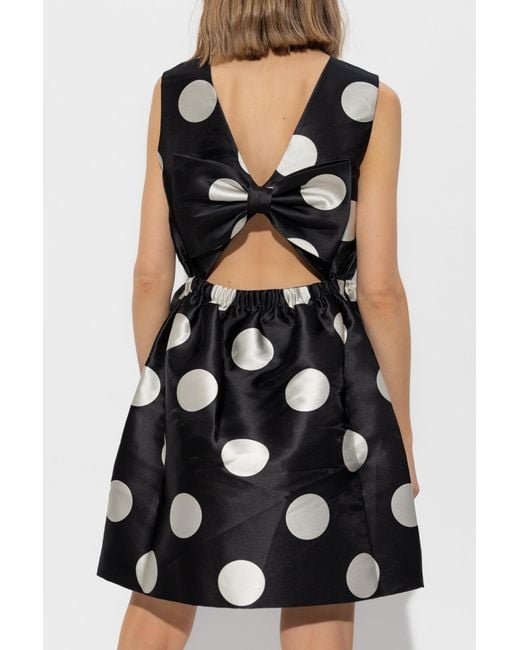 kate spade black and white dress Kate Spade Size 0 White & Black Silk Polka Dots Tank Ruffle collar Dress —  Labels Resale Boutique main image 1