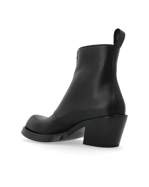 Alexander McQueen Black Leather Ankle Boots for men