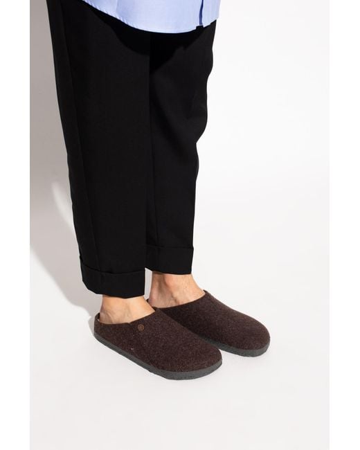Birkenstock Brown 'Zermatt Rivet' Slides for men