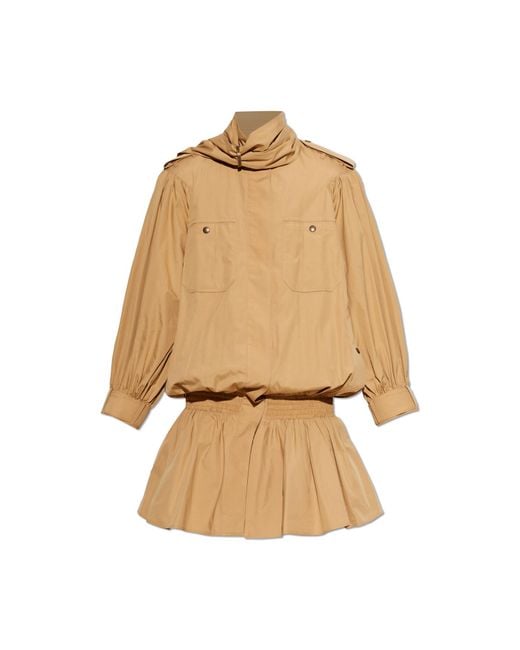 Chloé Natural Coat With Detachable Scarf
