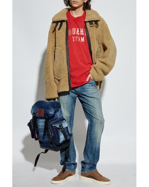DSquared² Red T-Shirt With Logo for men