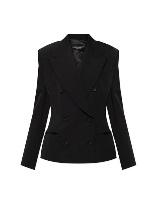 Dolce & Gabbana Black Wool Blazer With Closed Lapels