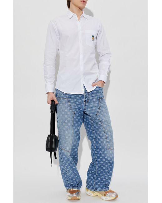 DSquared² White Shirt With Patch for men