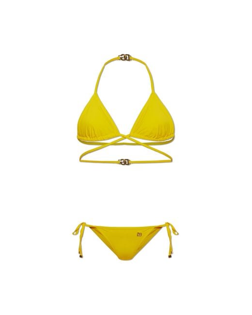 Dolce & Gabbana Yellow Two-Piece Swimsuit