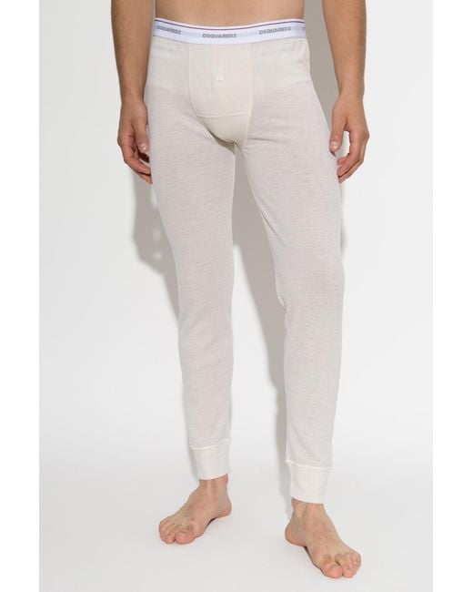 DSquared² White Wool Pajama Bottoms for men