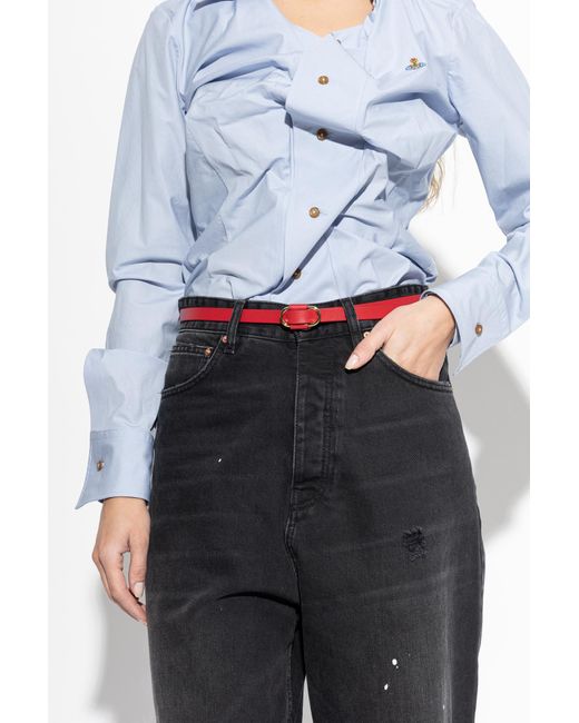 DSquared² Red Leather Belt