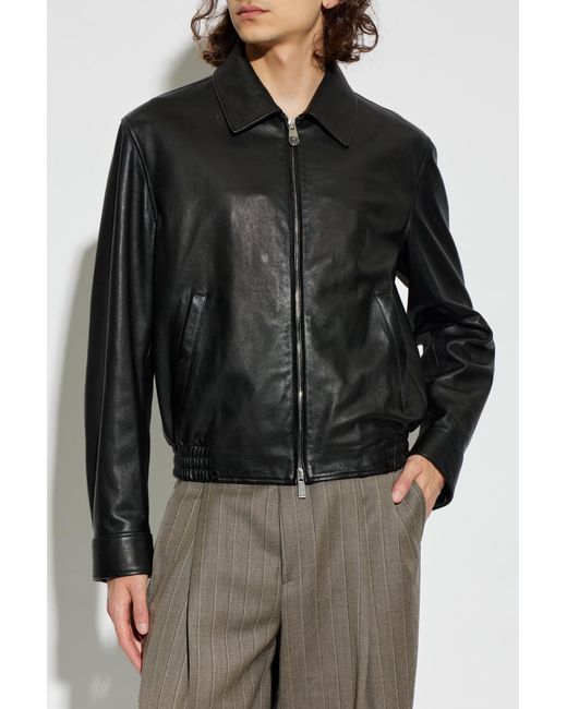 Versace Black Leather Jacket for men