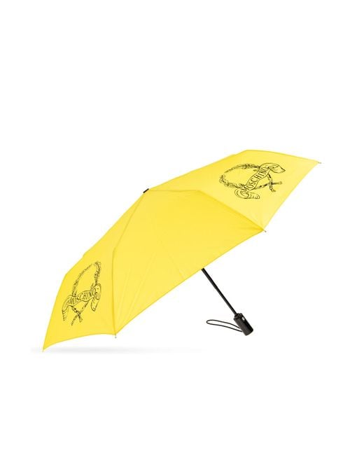 Moschino Yellow Folding Umbrella