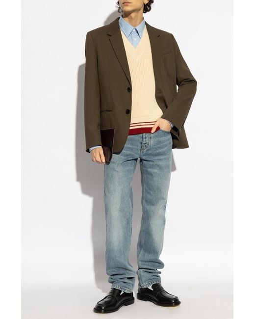 AMI Blue Jeans With Logo for men