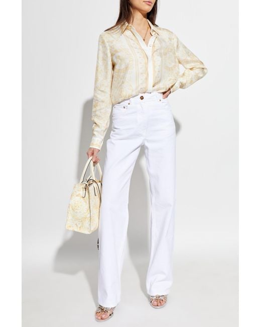 Versace White Silk Shirt