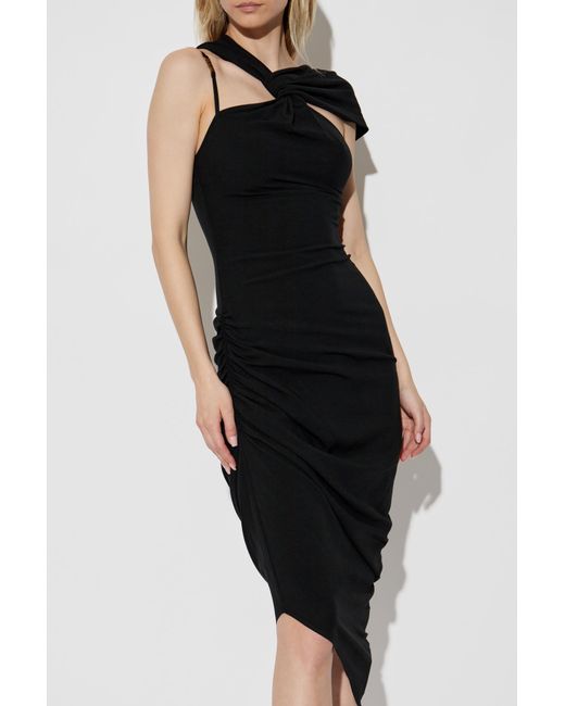 Versace Jeans Couture Black Dress With Side Draping