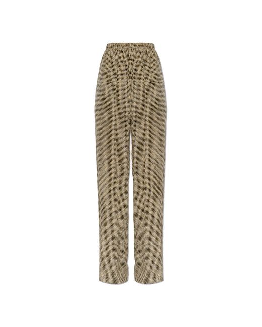 Balenciaga Natural Silk Wide-Leg Trousers