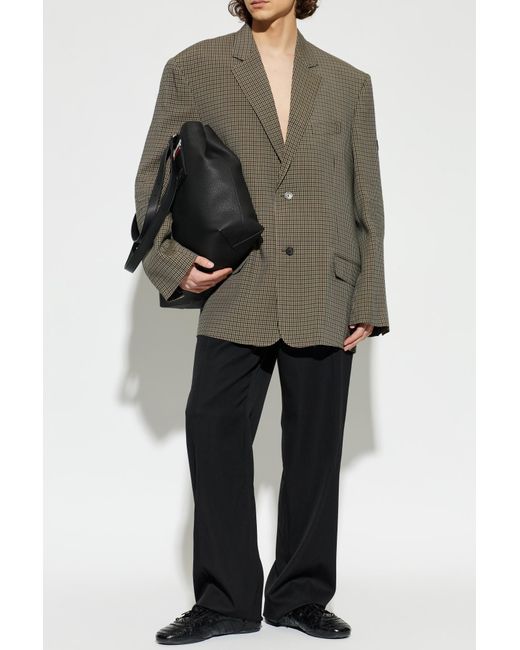 Balenciaga Gray Checked Pattern Blazer for men