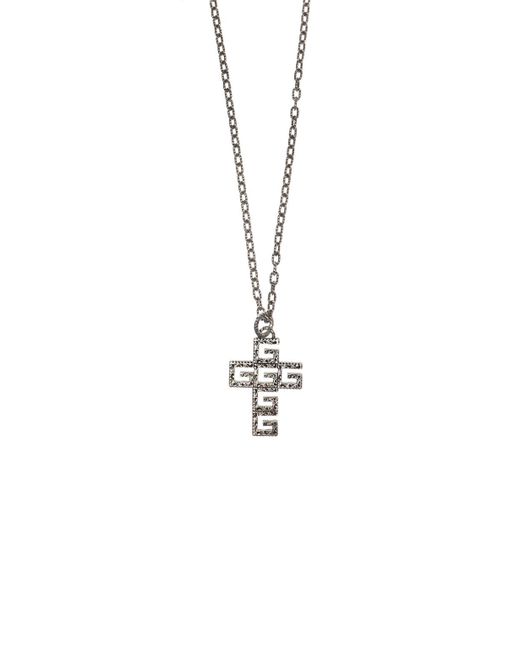 Gucci Metallic G-cross Sterling Silver Necklace for men