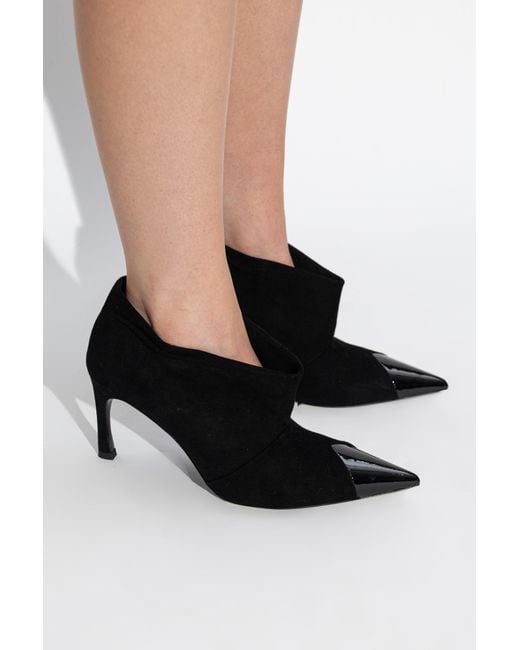 ROTATE BIRGER CHRISTENSEN Black Suede Heeled Ankle Boots