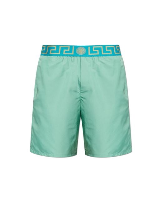 Versace Green Swim Shorts for men