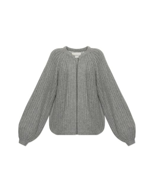 Lisa Yang Gray Cashmere Cardigan 'Thena'