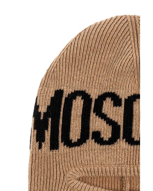 Moschino Brown Balaclava With Logo,
