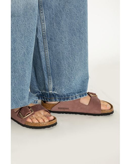 Birkenstock Brown 'Arizona Big Buckle' Slides