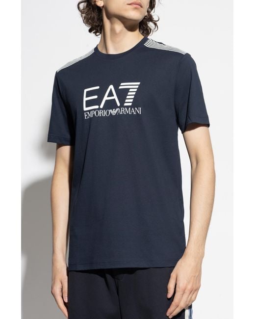 EA7 Blue T-Shirt From The 'Sustainability' Collection for men