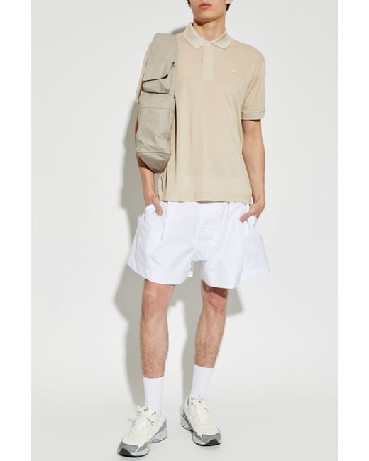 LACOSTE RUNWAY Natural Silk Polo for men
