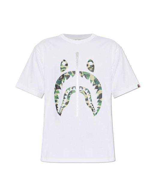 A Bathing Ape White T-Shirt With Print for men