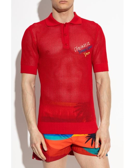 DSquared² Red Polo Capsule `summer Lovers`, for men