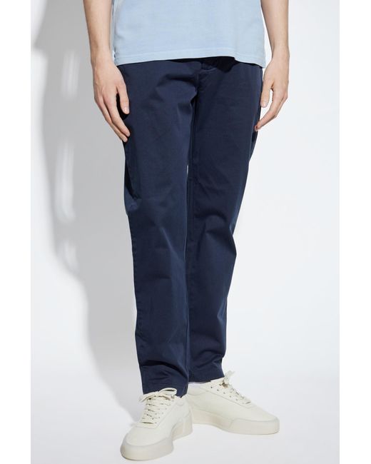 Woolrich Blue Cotton Trousers for men
