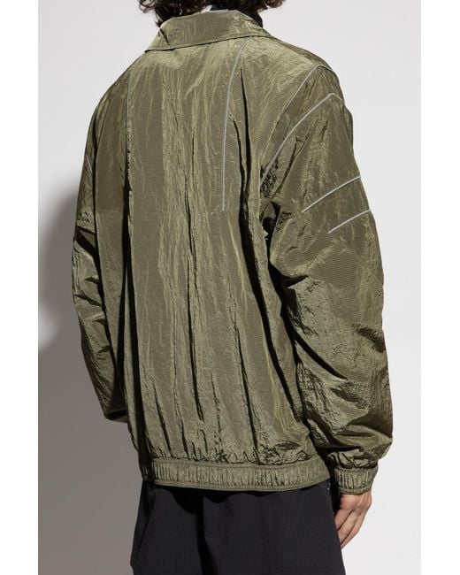 Adidas Originals Green Jacket With Printed Logo for men