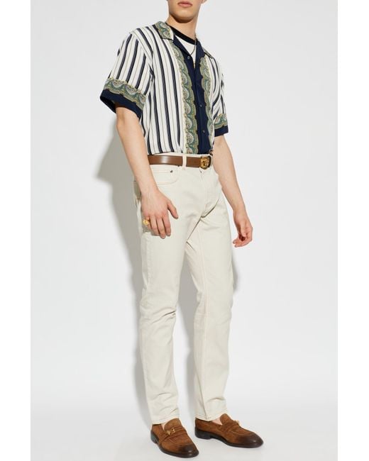 Versace Black Silk Shirt With "The Encore" Print for men