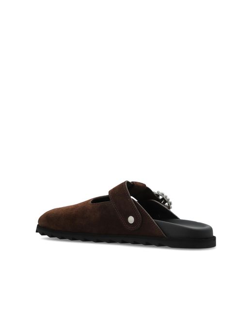 Roger Vivier Brown Suede Slides