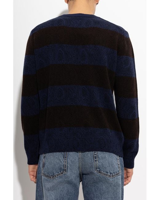 Etro Blue Wool Sweater for men