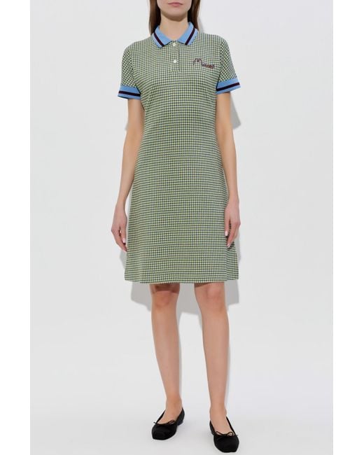Marni Green Dress With A Checkered Pattern