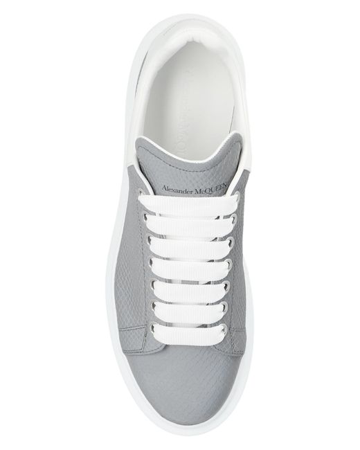 Alexander McQueen - Matte And Mirrored-leather Exaggerated-sole Sneakers -  White