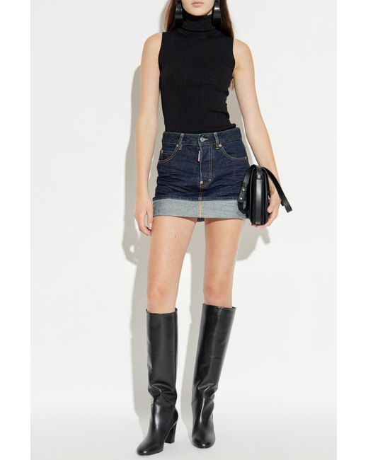 DSquared² Black Top With Stand-Up Collar