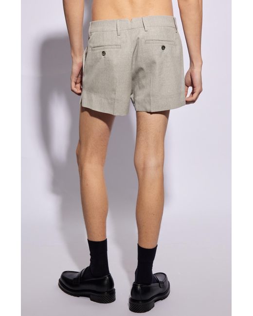 AMI Gray Wool Shorts, for men