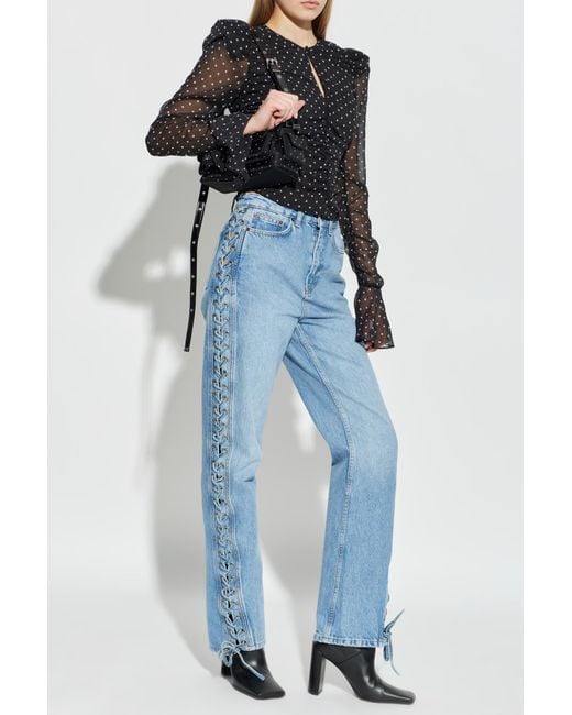ROTATE BIRGER CHRISTENSEN Blue Jeans With Decorative Tie