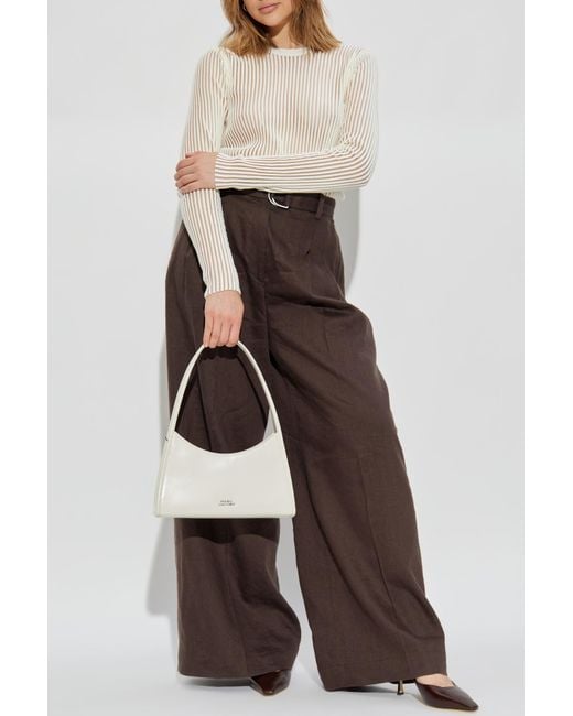 Helmut Lang White Ribbed Long-Sleeve Top