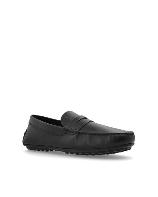Tod's Black Leather Moccasins for men