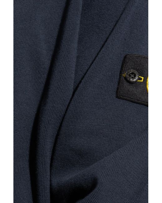 Stone Island Blue Sweater With Logo, for men