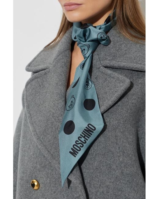 Moschino Blue Silk Scarf