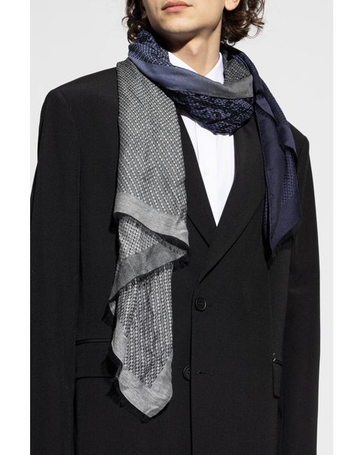 Etro Blue Scarf With A Decorative Pattern for men