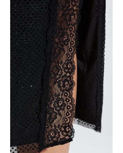Self-Portrait Black Skirt With Shimmering Appliqués