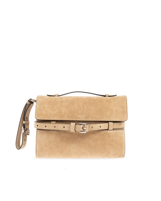 Moschino White Suede Handbag