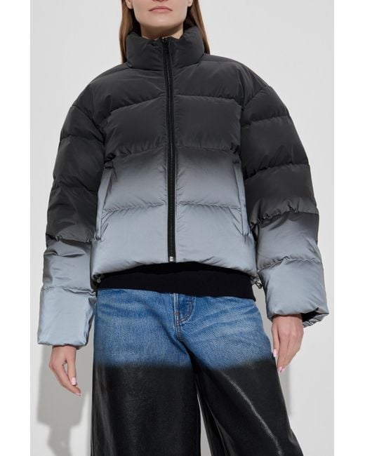 Alexander Wang Black Down Jacket With Reflective Effect