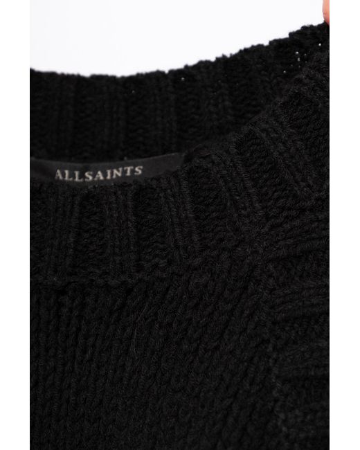AllSaints Black 'lock' Off-shoulder Top ,